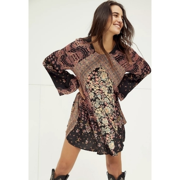 NWT Free People Stevie Tunic Black Combo size Small - Picture 10 of 12
